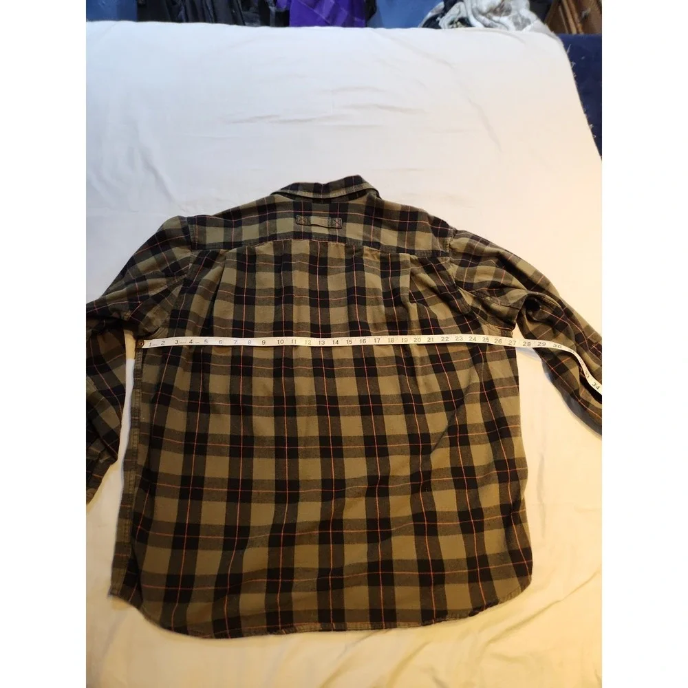 Deluth‎ Trading Co MagnaReady Flannel Shirt Mens XL Olive Plaid Magnetic Closure